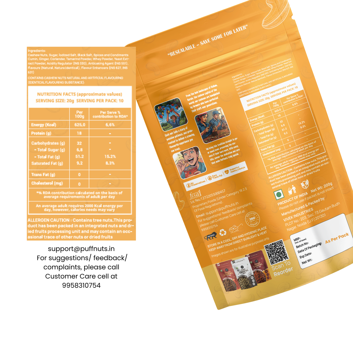 Peri Peri & Chatpata Cashew 400g (Combo Of 2)