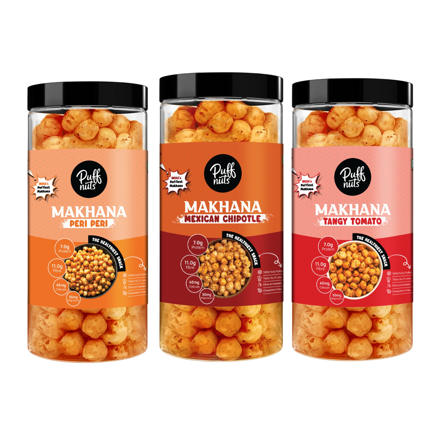 Peri Peri, Mexican Chipotle & Tangy Tomato Makhana 243g (Combo Of 3)
